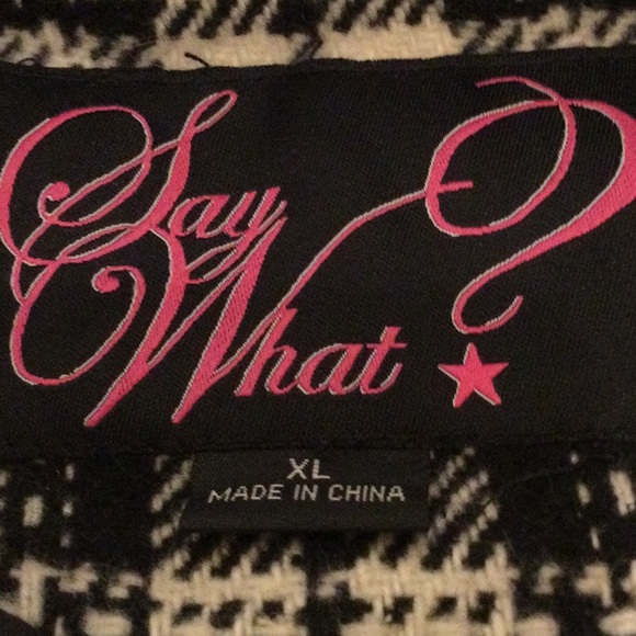 SayWhat? Women’s Plaid Double Breasted Coat - Picture 12 of 14